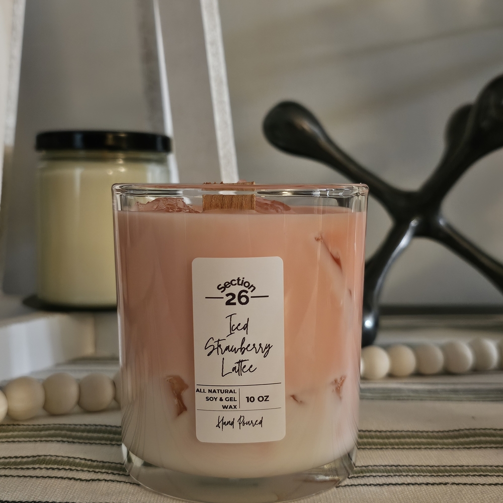 Iced Strawberry Latte Soy Candle